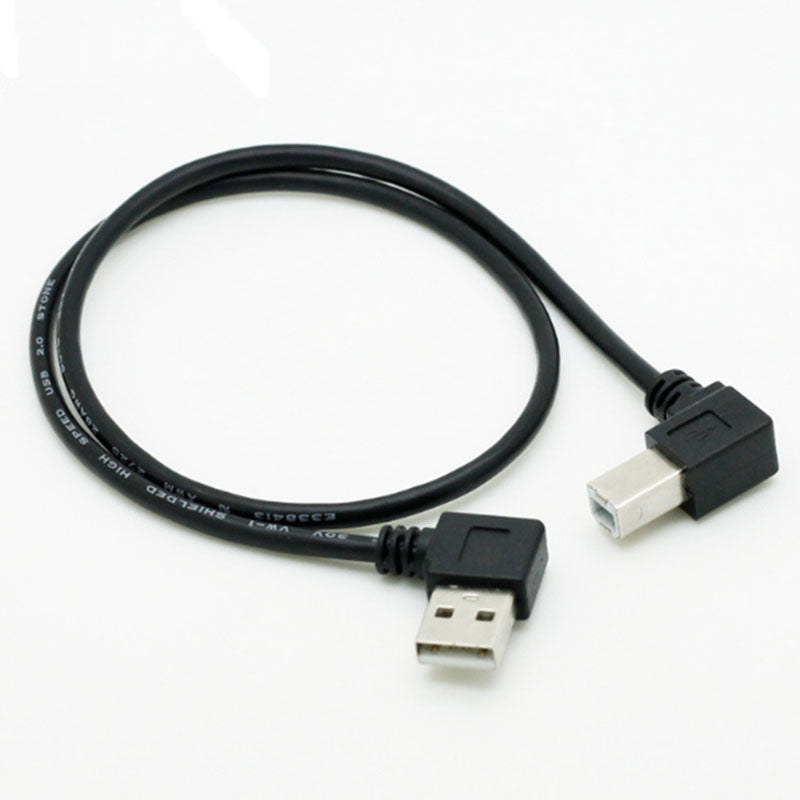 0.5m Right Angle USB 2.0 A Male to USB B Male Type B BM Right Angle Printer Scanner 90 Degree Cable BM Angled Cable - ebowsos