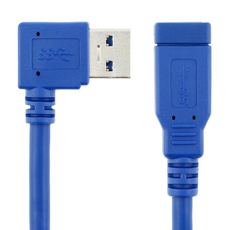 30CM USB 3.0 Right Angle and Left Angle Male to USB 3.0 Female Extension Cable USB Extension Cable - ebowsos