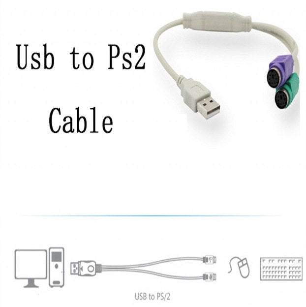 1PC USB Male To PS/2 PS2 Female Converter Cable Cord Converter Adapter Keyboard - ebowsos