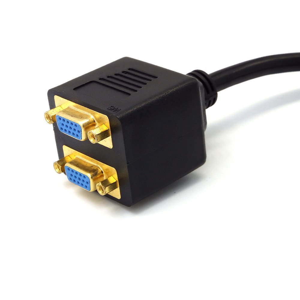 Universal 1 VGA Male to 2 VGA Female VGA Monitor Y Splitter Cable 30CM - ebowsos