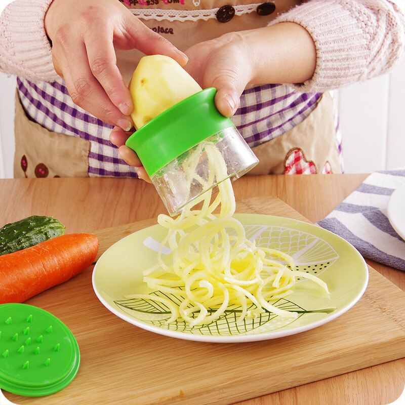 Carrot Cucumber Grater Spiral Blade Cutter  Vegetable Fruit Spiral Slicer  Salad Tools  Zucchini Noodle Spaghetti Maker - ebowsos