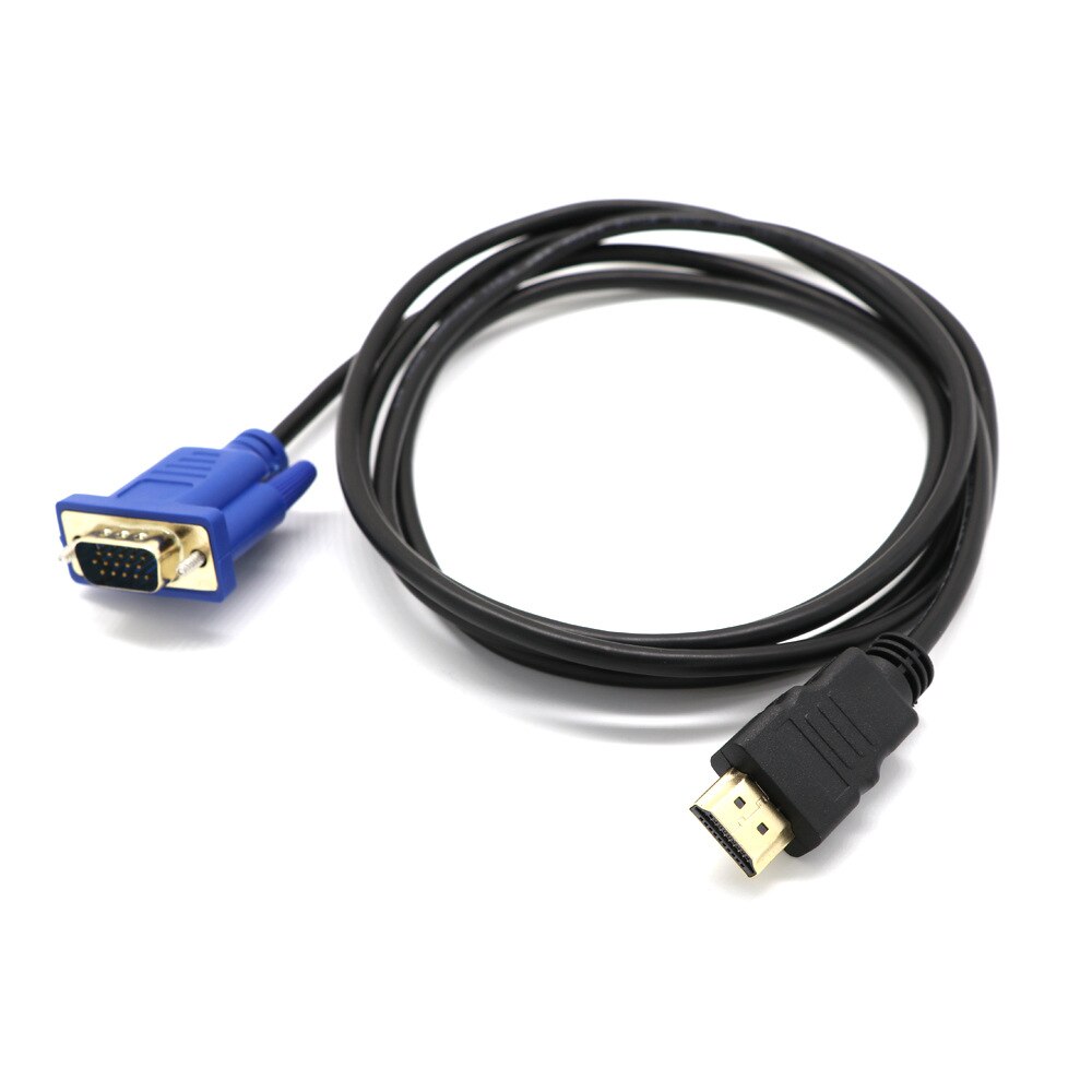 1.8M Male To Male HDMI Cable HDMI To VGA 1080P HD With Audio Adapter Cable HDMI TO VGA Cables - ebowsos