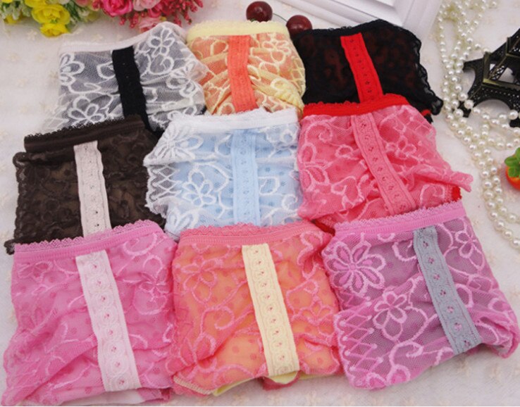 New Women's candy-colored bamboo fiber underwear lace bow wave point modal ladies briefs - ebowsos