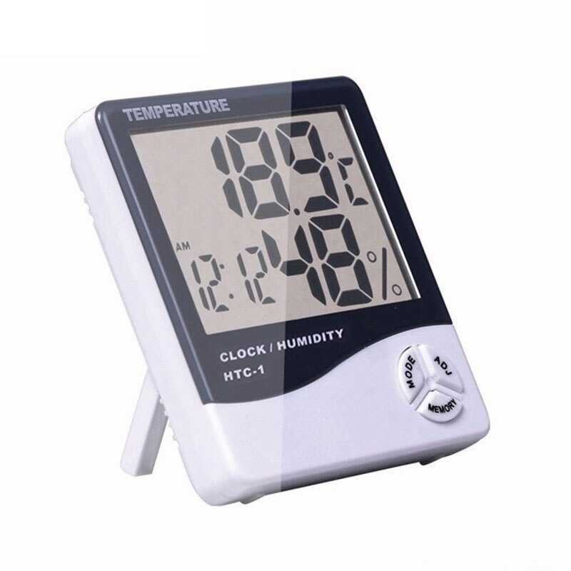 Digital Room LCD Thermometer Electronic Temperature Humidity Meter Hygrometer Weather Station Indoor Alarm Clock HTC-1 - ebowsos