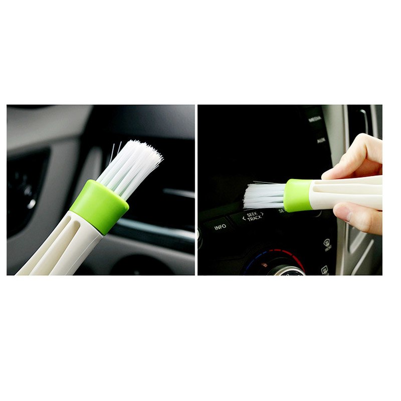 Mini 2 In 1 Keyboard Dust Collector Cleaner Kit 2 Heads Computer Cleaner Tool Auto Cars Window Blinds Cleaner Brushes Set - ebowsos