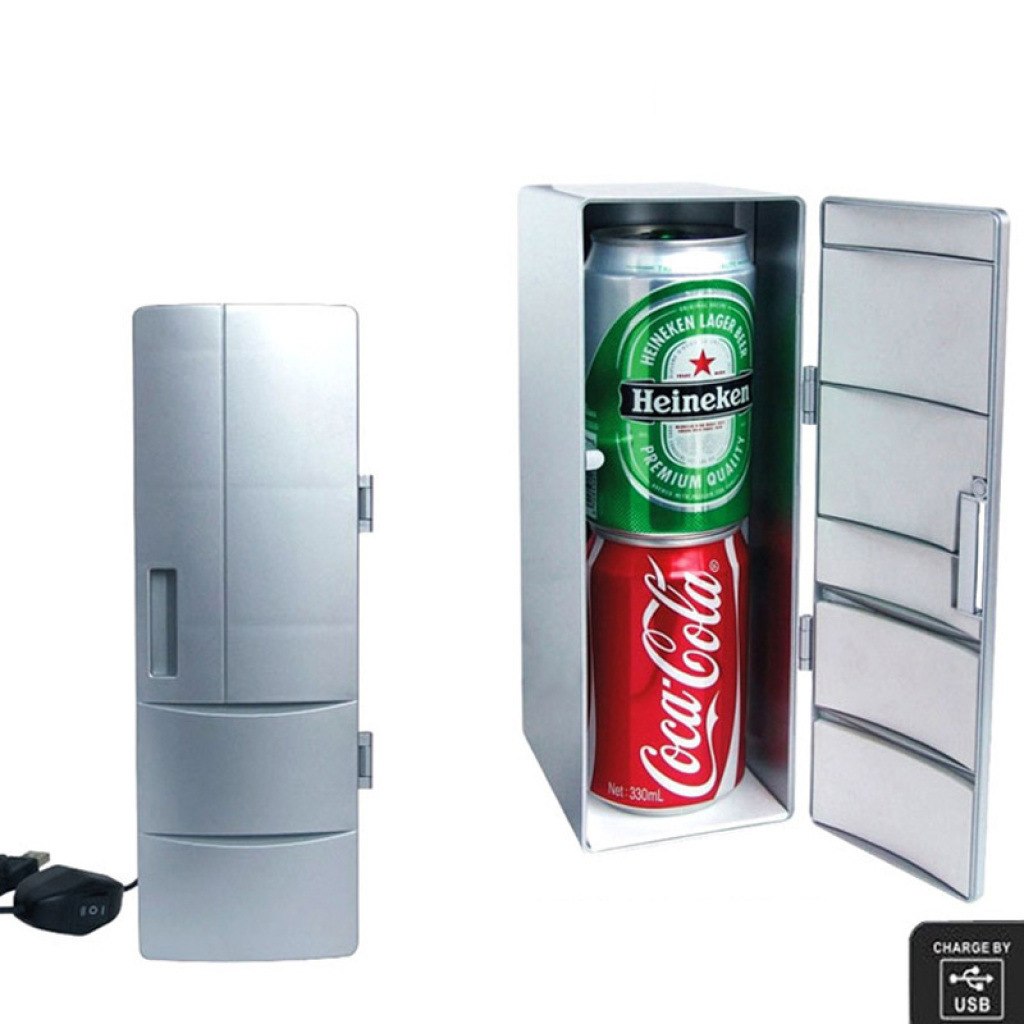 Mini Portable Cooler/Warmer Fridge Refrigerator Fridge Beverage Drink Cans USB Fridge Cooler Power for Laptop PC USB Gadgets - ebowsos