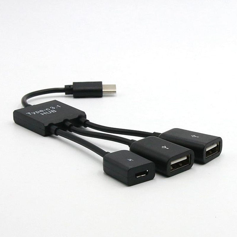 USB type-C HUB 3 in 1 Type C OTG Host Cable Adapter Connector Splitter - ebowsos