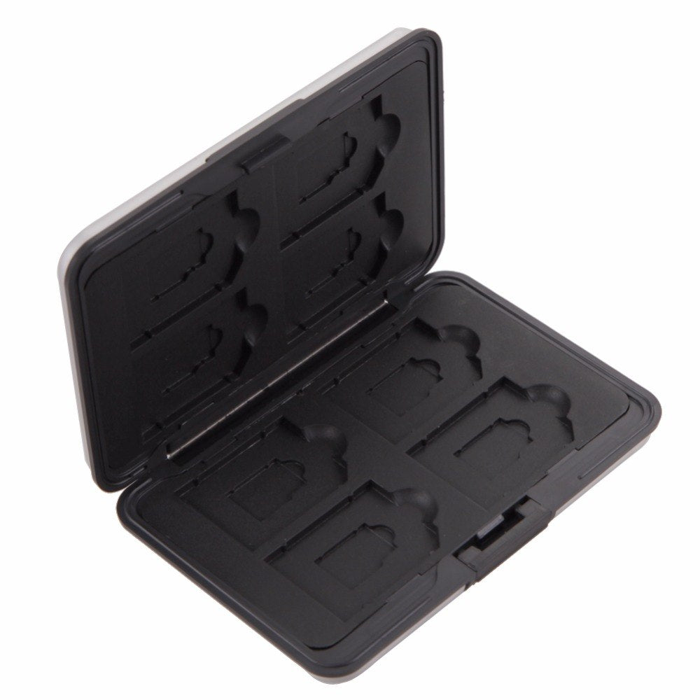 Portable Silver Aluminum Memory Card Case 16 Slots (8+8) For Micro SD SD/ SDHC/ SDXC Card Storage Holder New Card Case - ebowsos