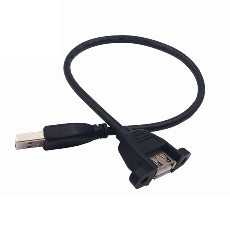 USB 2.0 Extension Cable Male to Female With Screw Panel Mount Foil+Braided  Shielded 30cm 50cm 1m 2m 3m 5m - ebowsos