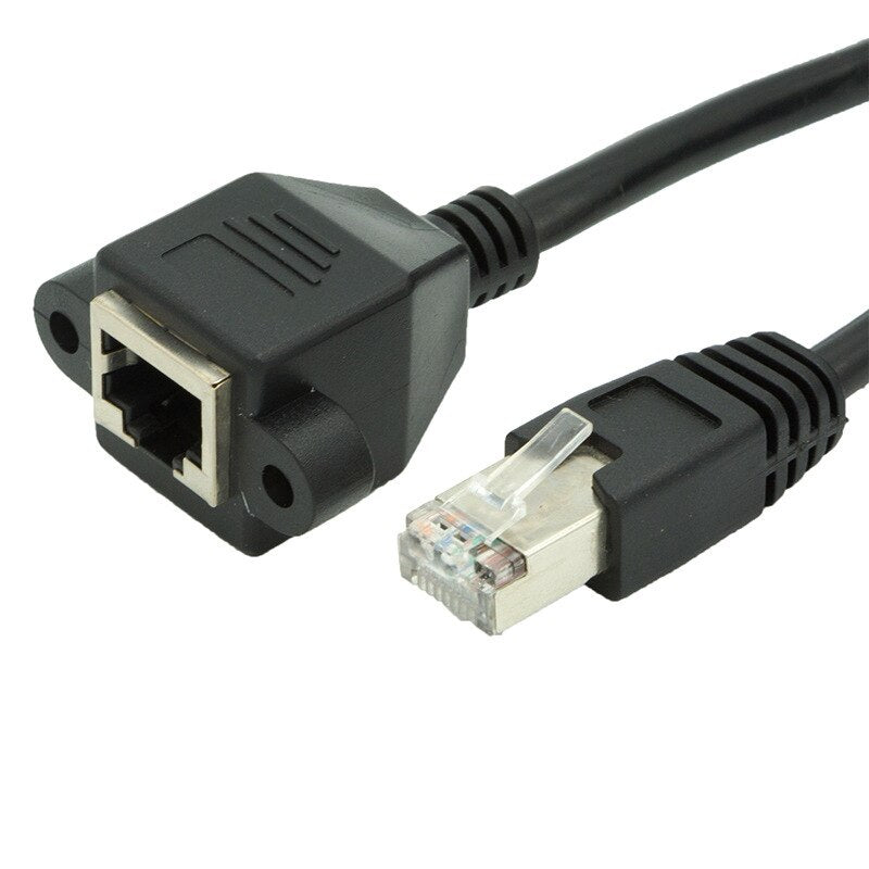 Network Extension Cable RJ45 Male To Female Screw Panel Mount Ethernet LAN Network Cable For PC - ebowsos