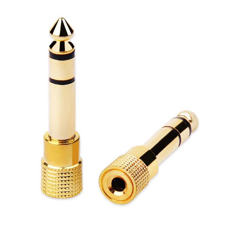 6.5MM Male to 3.5MM Female Jack Plug Audio Headset Microphone Guitar Recording Adapter 6.5 3.5 Converter Aux Cable Gold Plated - ebowsos