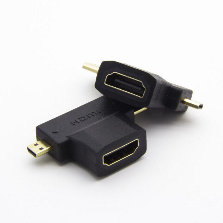 Mini 3 in 1 Micro HDMI Male to Female HDMI 1.4 Cable Adapter Converters for phone camera Card Readers - ebowsos