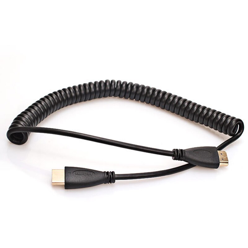 Elastic Coiled Spring HDMI Cable Male to Male V1.4 1080P 3D Pure Copper - ebowsos
