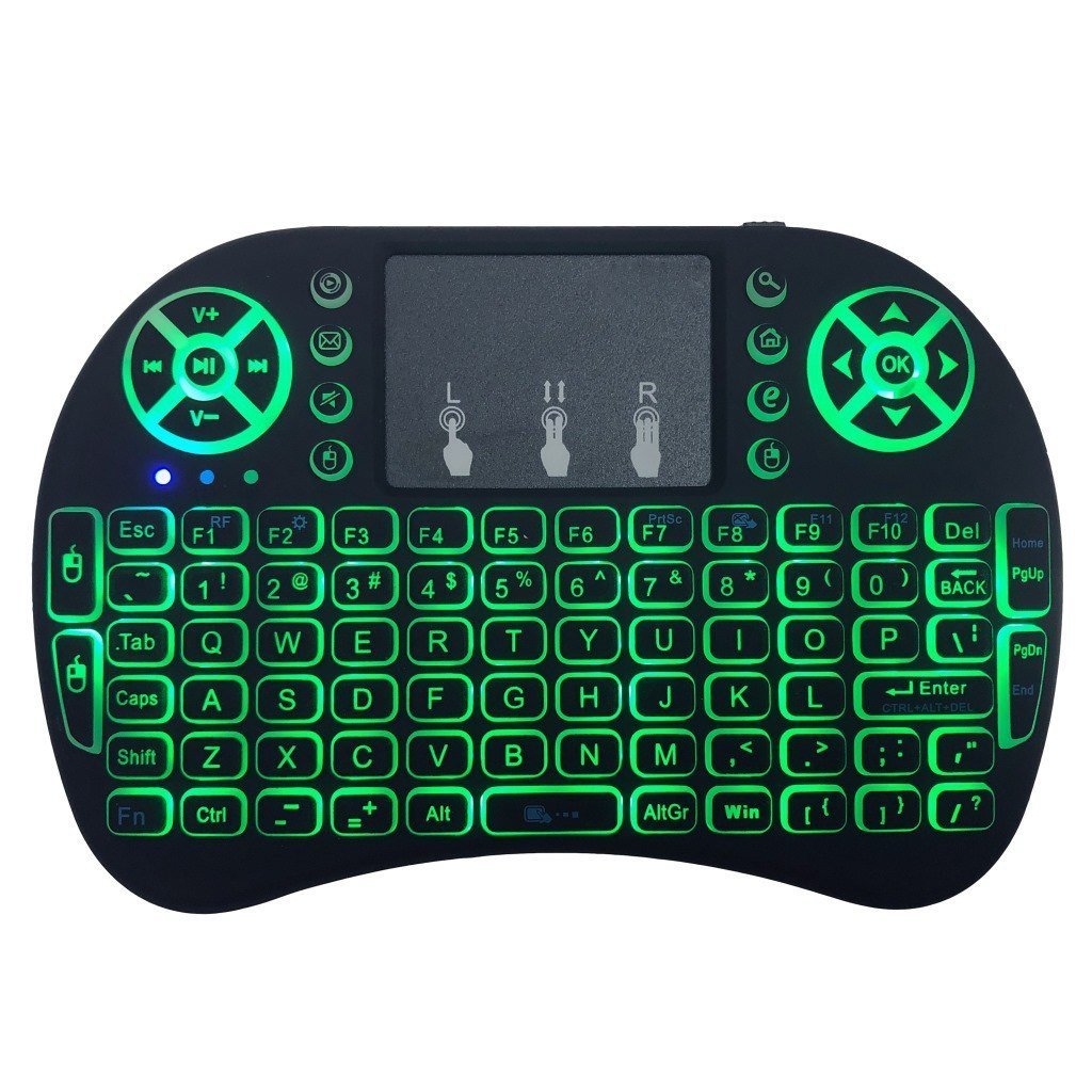 7 Color Backlit i8 Mini Wireless Keyboard 2.4ghz English Russian 3 Colour Air Mouse With Touchpad Remote Control Android TV Box - ebowsos