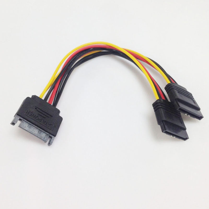 SATA 15 Pin Male To 2 SATA 15 Pin Female 15Pin Power cable HDD Y Splitter Universal Connector Adapter - ebowsos