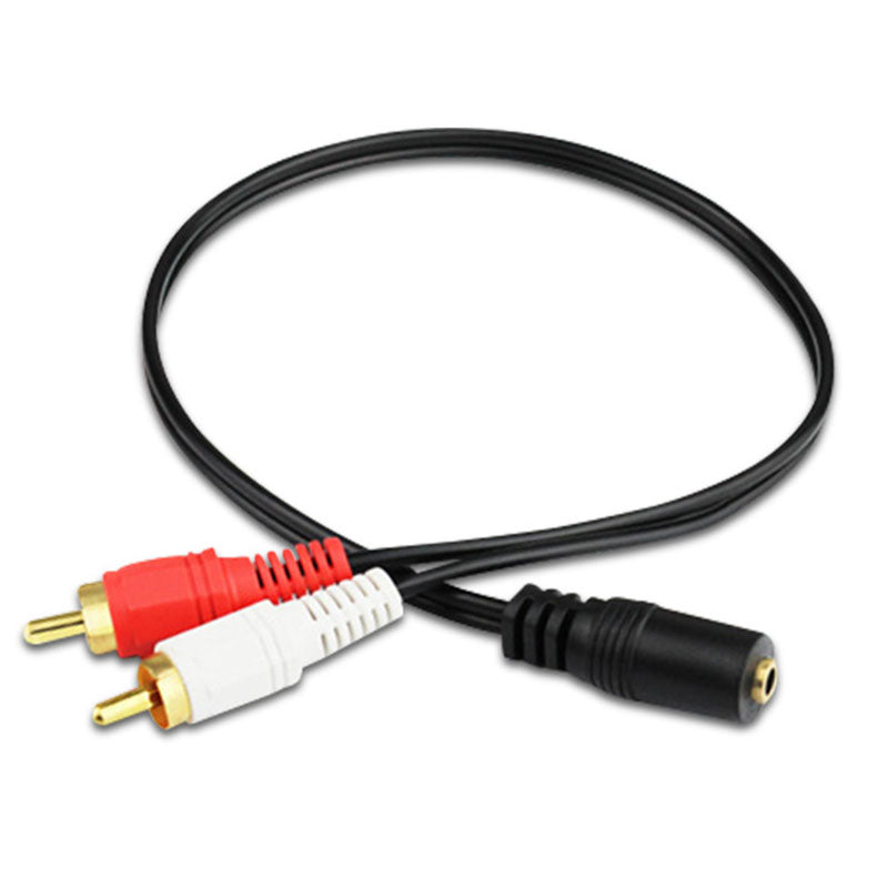 Universal 3.5mm Stereo Audio Female Jack to 2 RCA Male Socket to Headphone 3.5 Y Adapter Cable - ebowsos