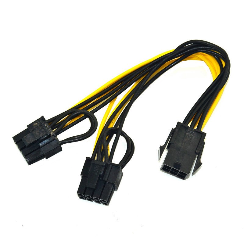 6 Pin Feamle to Dual 8 Pin Male PCI Express Power Converter Cable CPU Video Graphics Card 6Pin to 8Pin PCIE Power Cable - ebowsos