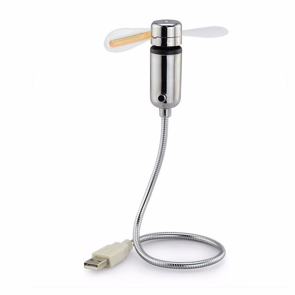 USB fans Temperature Display Creative Gift With LED Light Cool Gadget - ebowsos