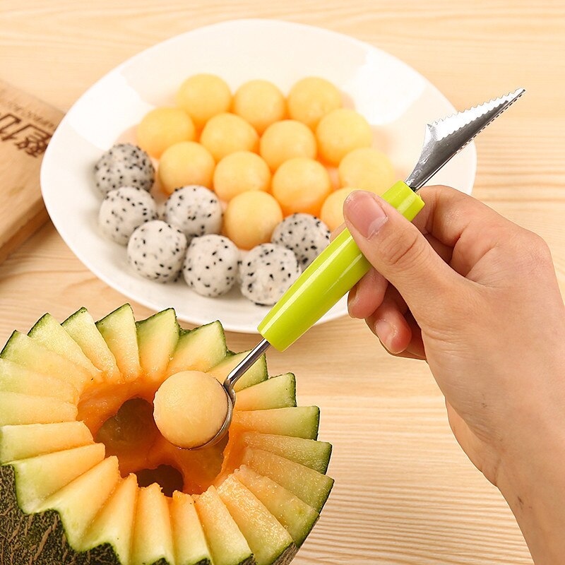Creative Ice Cream Dig Ball Scoop Spoon Baller DIY Assorted Cold Dishes Tool Watermelon Melon Fruit Carving Knife Cutter Gadge - ebowsos