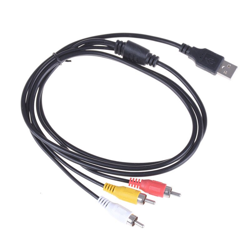 New 1.5M 5ft USB 2.0 to 3 RCA Cable Male To Male AV Audio Adapter Cord for AV equipment to HDD player - ebowsos