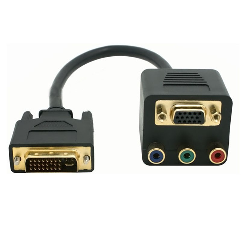 Multifunctional DVI-I to VGA DVI 24+5 Male to VGA RCA RGB AV Connection Female Splitter Cable - ebowsos