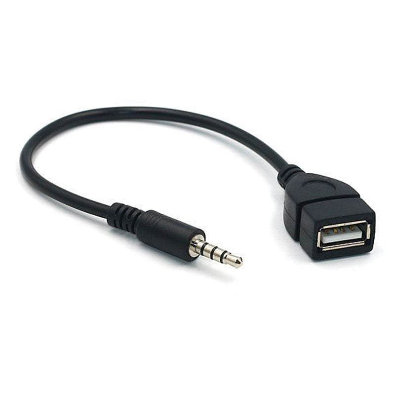 3.5mm Male Audio AUX Jack to USB 2.0 Type A Female OTG Converter Adapter Cable - ebowsos
