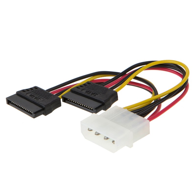 Molex To SATA Power Y Splitter Dual Hard Drive Cable Adapterr 2 Way 4 Pin IDE Molex To 2x 15 Pin Power Adapter Cable - ebowsos