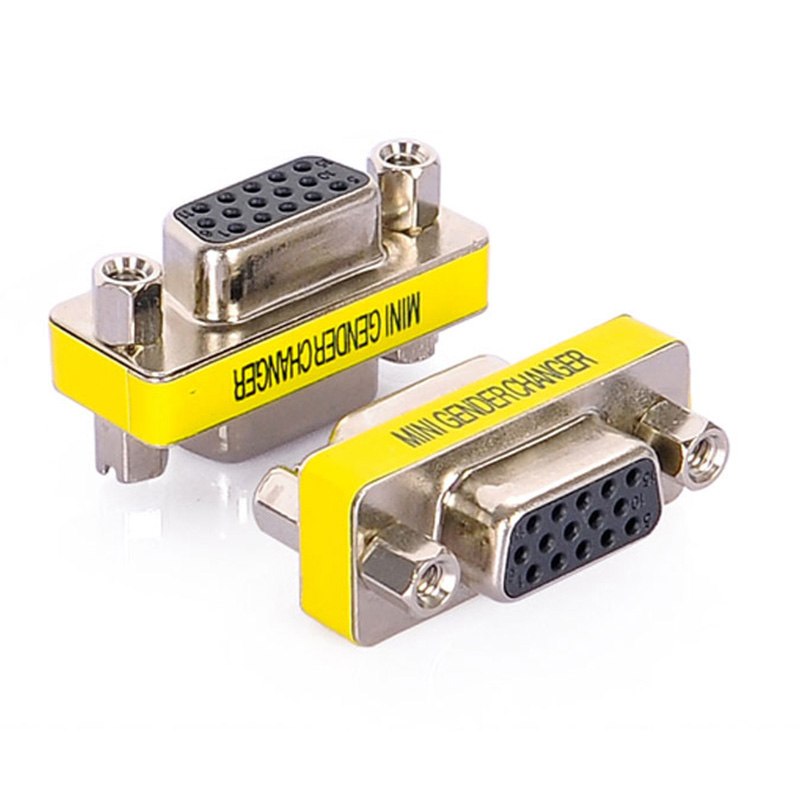 VGA 3 row DB15 Female to DB15 D-SUB MINI Adapter 15 pin D-Sub HD SVGA MINI Gender Changer Adapter PC VGA Female Cable - ebowsos