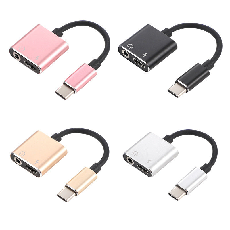 Type C USB 3.1 to 3.5mm Type-c AUX Male to Female Audio Charging Cable Converter Headphone Jack + Charging for Xiaomi for iPhone - ebowsos