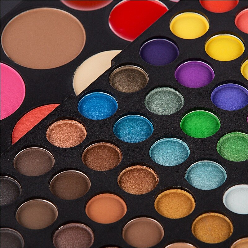 82 Color Eyeshadow Palette Kit Makeup Set 60 Eyeshadow 16 Lip Gloss 3 Blusher 3 Contour Powder Eye shadow Make up - ebowsos