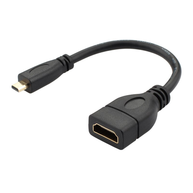 Micro HDMI Type D Male to HDMI Female Type A Adapter cable M/F Converter Convertor for tablet pc tv mobile phone 1080P - ebowsos