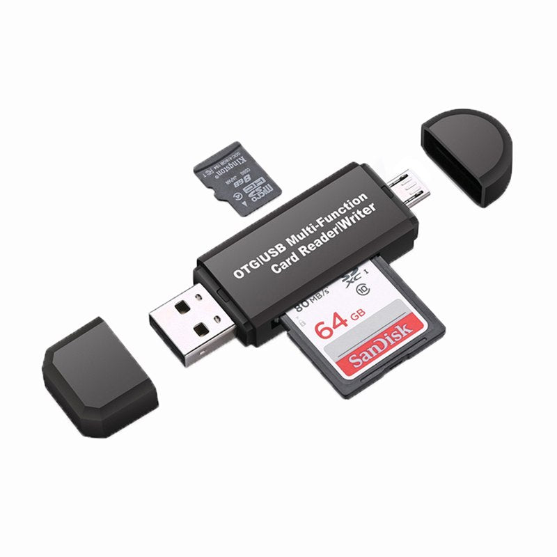 2 In 1 USB OTG Card Reader Flash Drive High-speed USB 2.0 Universal OTG TF/SD Card for Android phone Computer Extension Headers - ebowsos