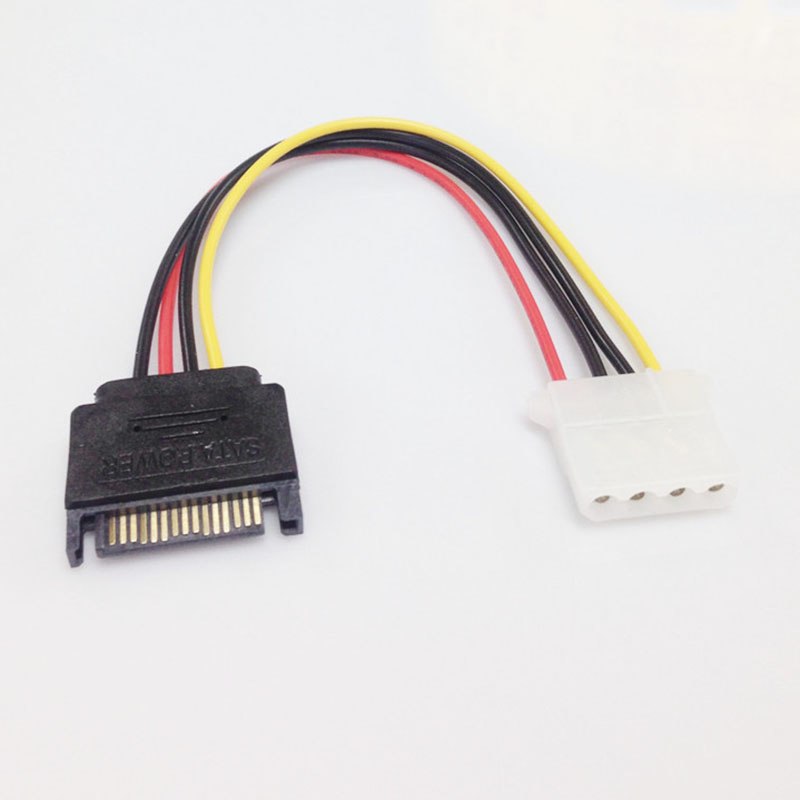 SATA 15pin Male to IDE Big 4pin Hard Disk Drive Power Cord Connector power supply Cable 15cm - ebowsos