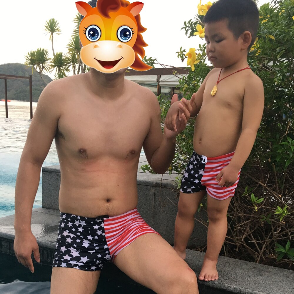 2019 Family Swimsuit Parent Children Bathing Suits Father Son Swimwear Men Swim Shorts Kids Beachwear Drop Shipping - ebowsos