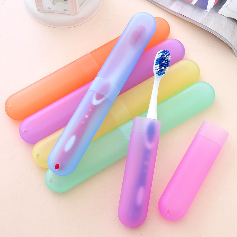 4Pcs/Set  Portable Travel Camping Toothbrush Protect Holder Candy Color Case Cover Box - ebowsos
