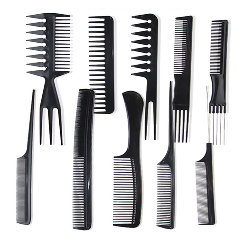 Hair Salon Barber Shop 10 Sets Of Hair Professional Comb Hair Dyed Hair Tail Anti-static Hair Plastic Hair Comb Set - ebowsos