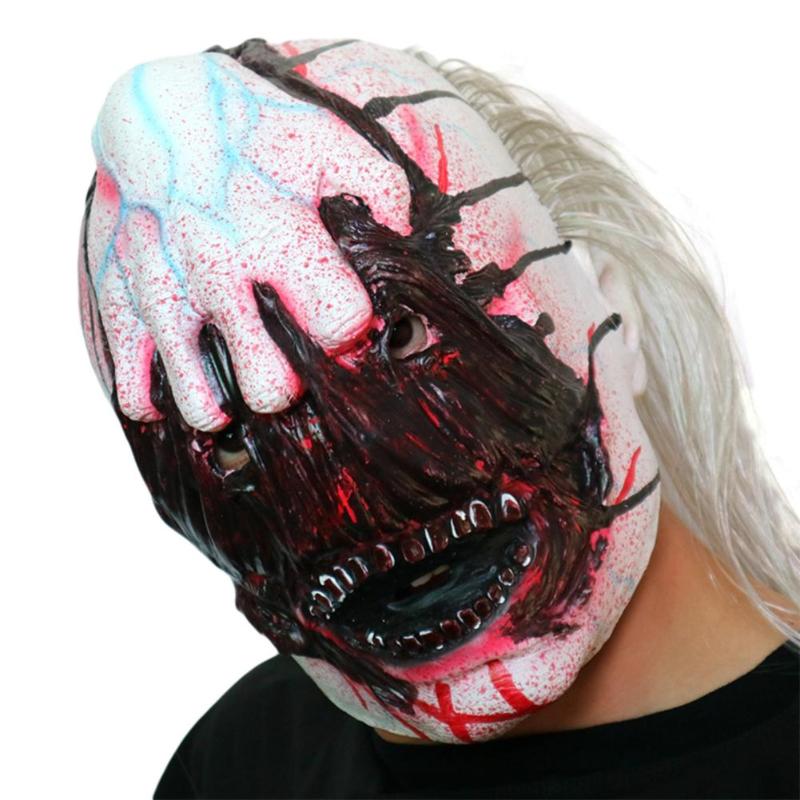 Halloween Horrible Ghost Zombie Full Head Face Mask Natural Latex Vampire Head Cover for Kit Cosplay Costume Prop Theater Toy - ebowsos