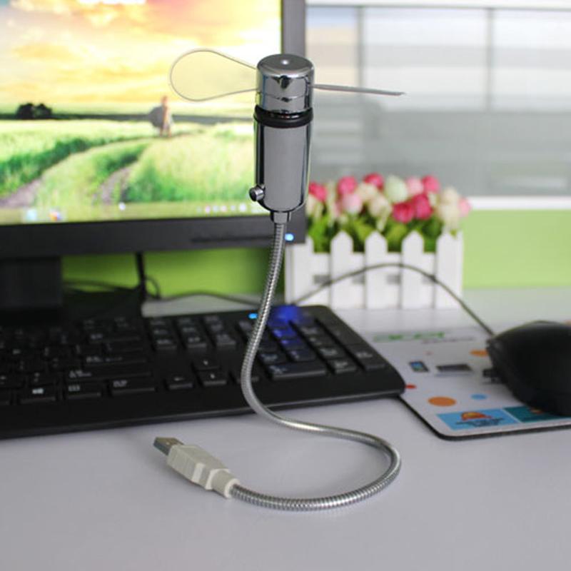 Hand Mini USB Fan portable gadgets Flexible Gooseneck LED Clock Cool For laptop PC Notebook Real Time Display Adjustable Fan - ebowsos