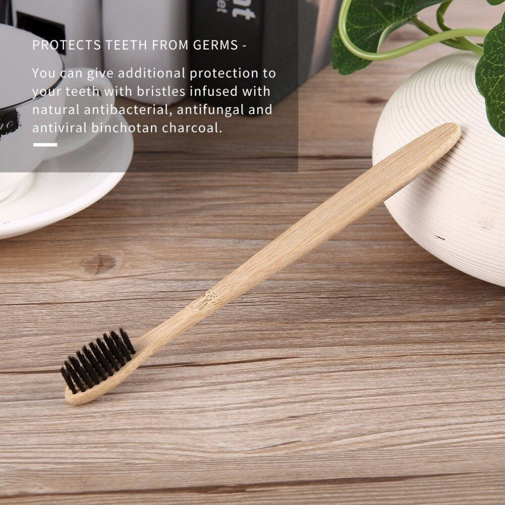 Handmade Comfortable Eco-friendly Environmental Toothbrush Bamboo Handle Toothbrush Charcoal Bristles Health Oral Care Box Pack - ebowsos