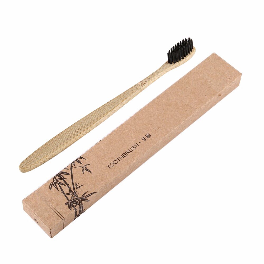 Handmade Comfortable Natural Environmental Long Lasting Toothbrush Bamboo Handle Toothbrush Charcoal Bristles Health Oral Care - ebowsos