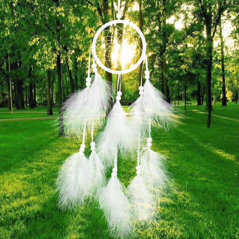 Handmade Dream Catcher Net Withers Hanging Decoration Decor Craft Gift Dreamcatcher Circular Feathers Decoration Dropshipping - ebowsos
