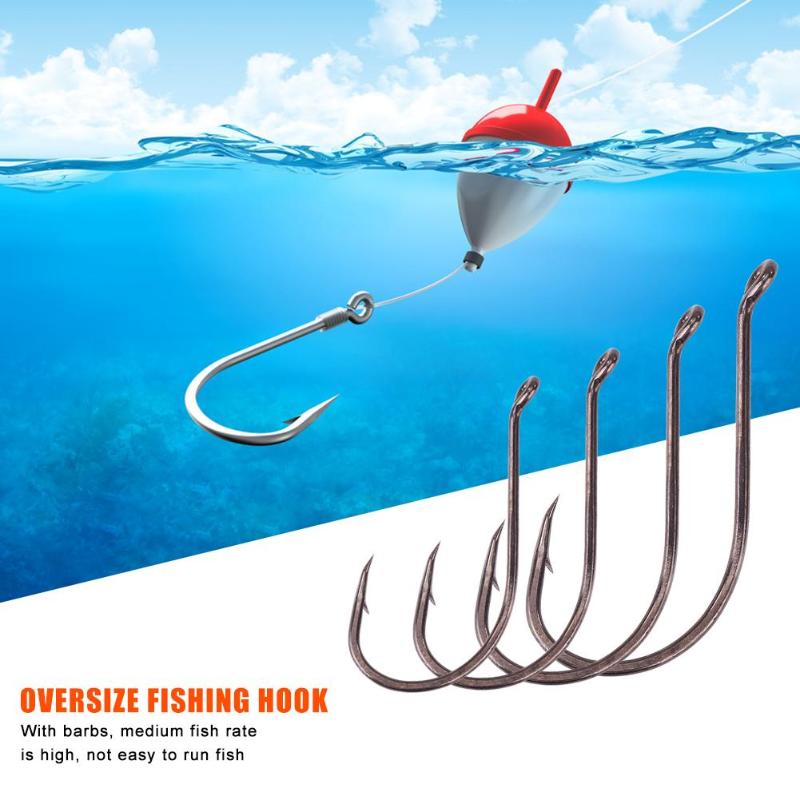 High Carbon Steel Super Large Carp Fishing Hooks in Fly Jig Big Barbed Hook Multifunction New Practical Silver Fishhook-ebowsos