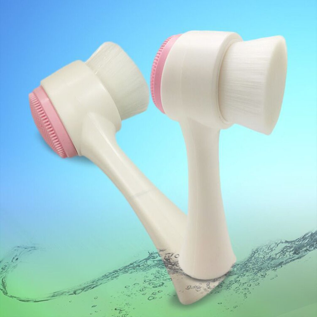 High Quality 3D Wash Brush Face Deep Cleansing Soft Hair Stand Double Side Silicone Massage relaxation facial massager cleaner - ebowsos