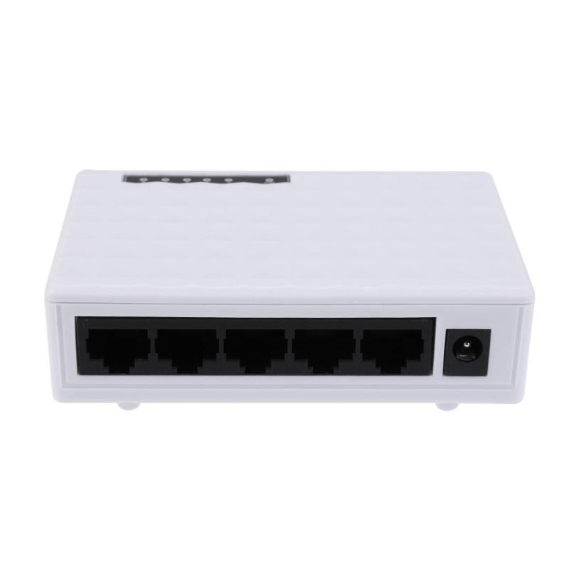 High Quality 5 Ports 10/100Mbps Self Adaptive RJ45 Port Network Switch Adapter Cable Distributor EU/US Plug Networking Switches - ebowsos