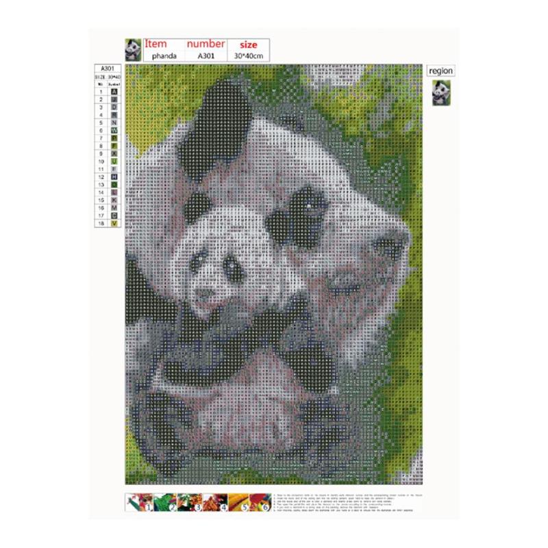 High Quality 5D DIY Full Drill Diamond Painting Panda Cross Stitch Embroidery Mosaic Kit Cute Diamond Painting Panda - ebowsos