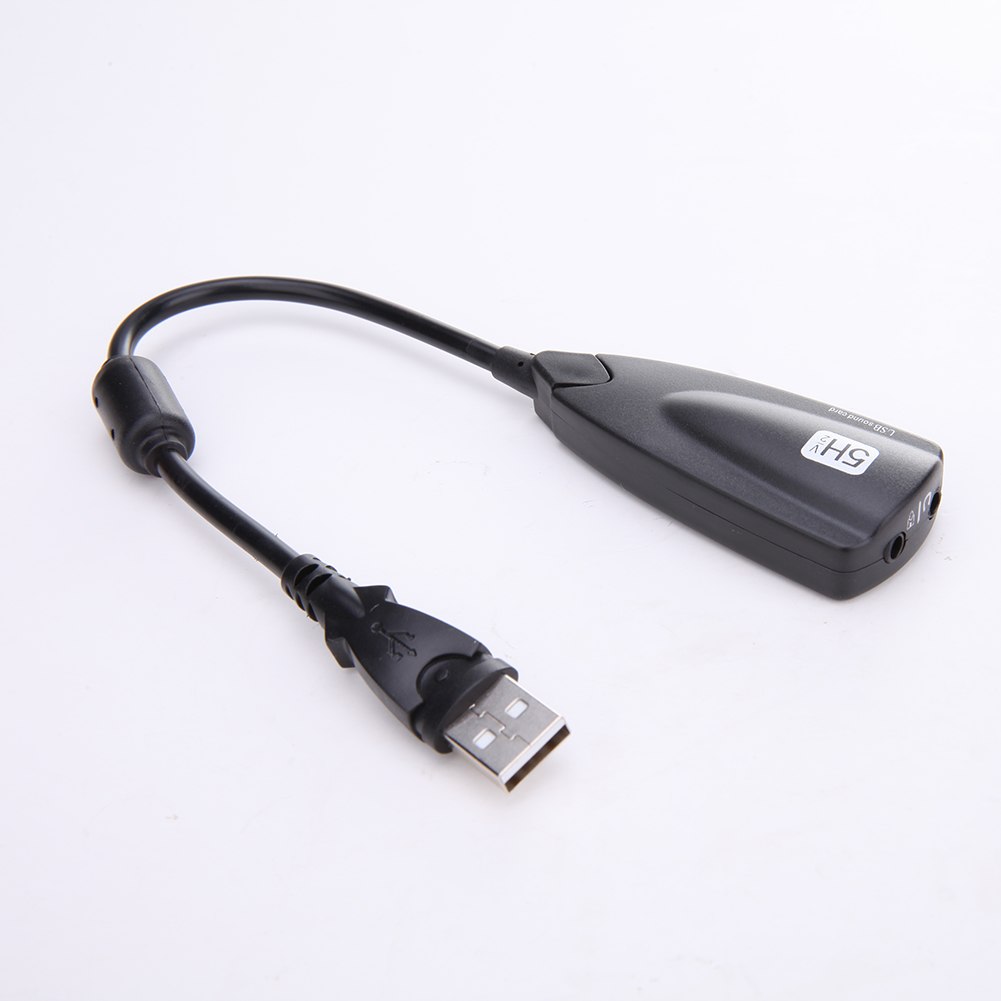 High Quality 5HV2 USB 2.0 Virtual 7.1 Channel  Audio External Sound Card Adapter Black - ebowsos