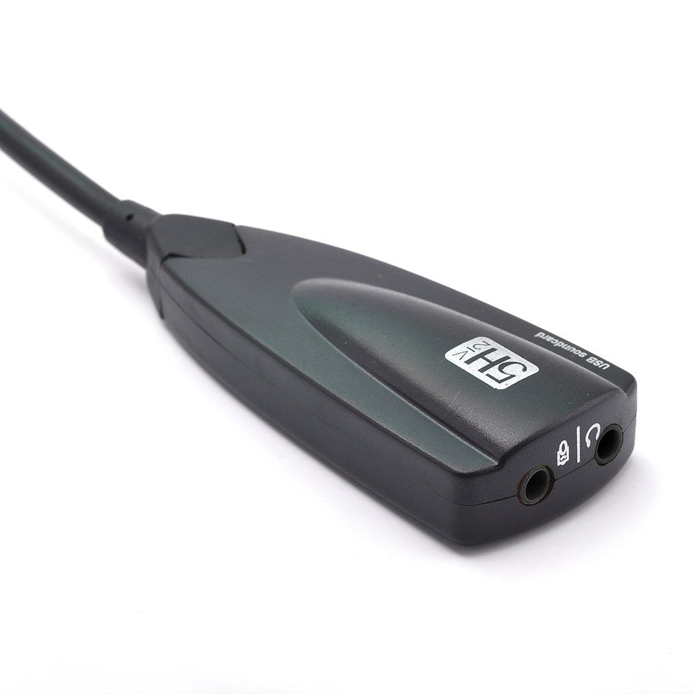 High Quality 5HV2 USB 2.0 Virtual 7.1 Channel  Audio External Sound Card Adapter Black - ebowsos