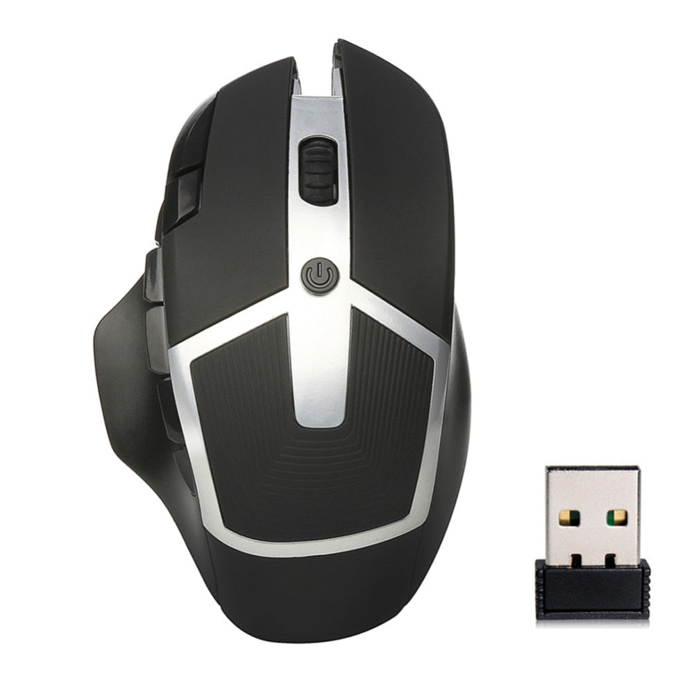 High Quality Adjustable 2400DPI 8 ButtonS Wireless 2.4GHz USB Optical Mouse for PC Desktop Laptop 10M Working Distance - ebowsos