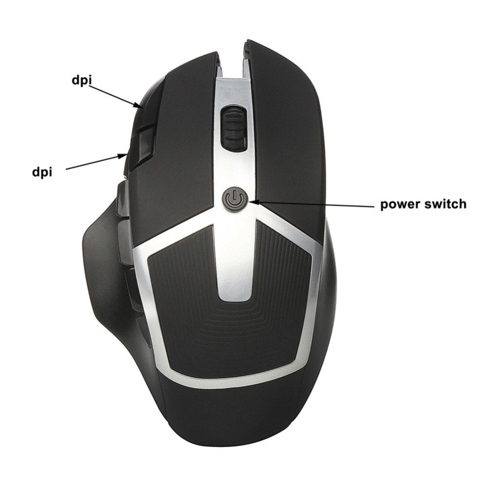 High Quality Adjustable 2400DPI 8 ButtonS Wireless 2.4GHz USB Optical Mouse for PC Desktop Laptop 10M Working Distance - ebowsos