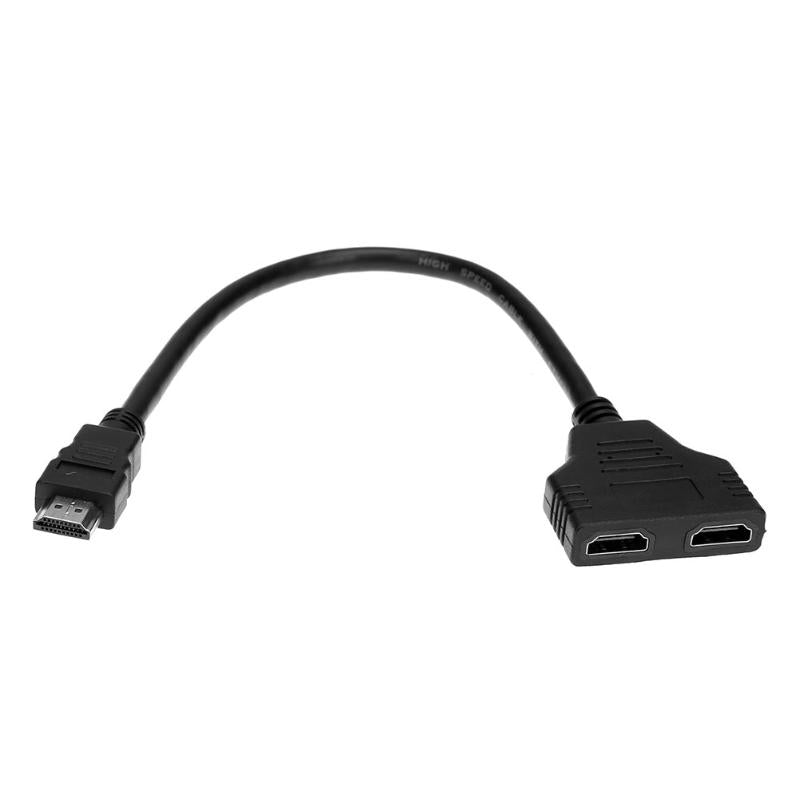 High Quality HDMI Splitter Cable 1 Male To Dual HDMI 2 Female Y Splitter Adapter in HDMI HD LED LCD TV - ebowsos